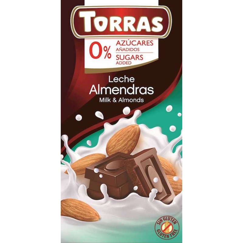 MILK CHOCOLATE WITH ALMONDS 75G TORRAS