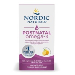 Postnatal Omega-3 1120mg Lemon 60 softgels Nordic Naturals
