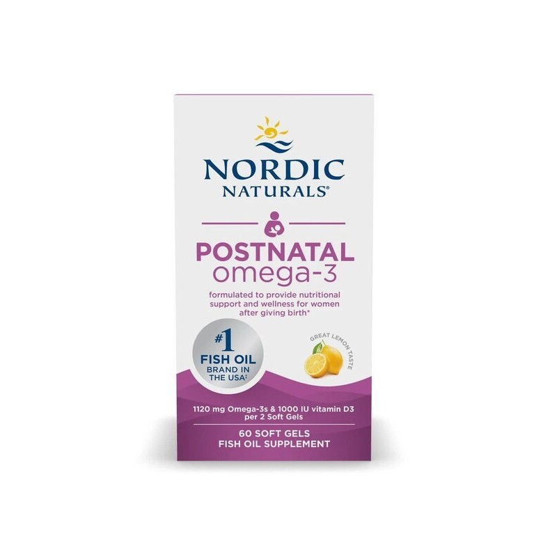 Omega-3 Poporodowe 1120mg Cytryna 60 kapsułek Nordic Naturals