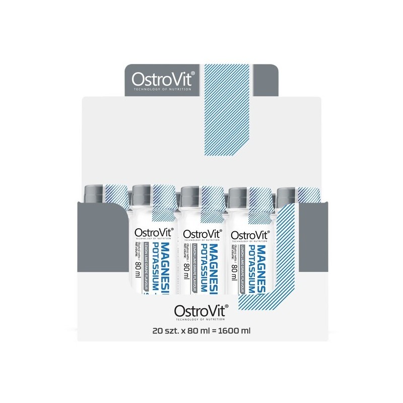 Magnesium Potassium + B6 Shot Lemon Lime Grape 20x80ml OstroVit