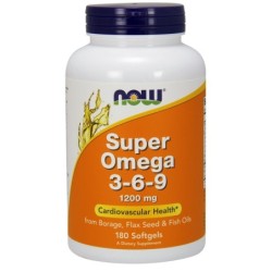 Super Omega 3-6-9 1200mg 180 softgels NOW Foods