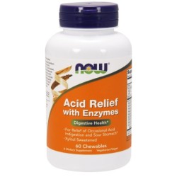 Acid Relief with Enzymes 60 chewables NOW Foods