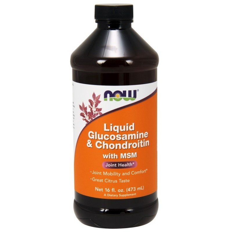 Glucosamine & Chondroitin with MSM Liquid 473ml NOW Foods