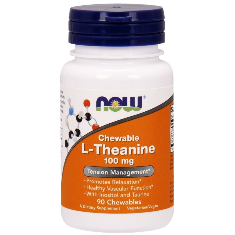 L-Theanine with Inositol and Taurine 100mg 90 chewables NOW Foods