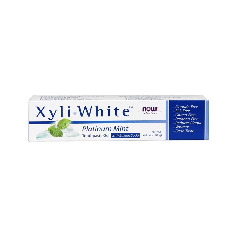 XyliWhite Platinum Miętowy Żel do Zębów z Sodą Oczyszczoną 181g NOW Foods