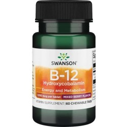 B-12 Hydroxycobalamin 1000mcg 60 chewable tablets Swanson