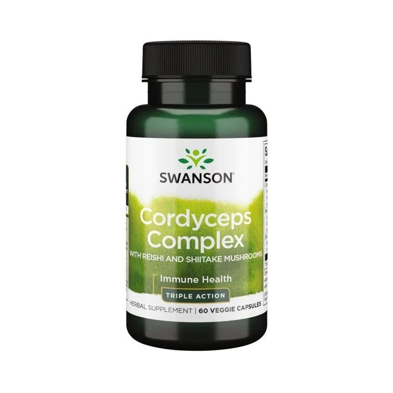 Kompleks Kordycepsu z Grzybami Reishi i Shiitake 60 kapsułek wegańskich Swanson
