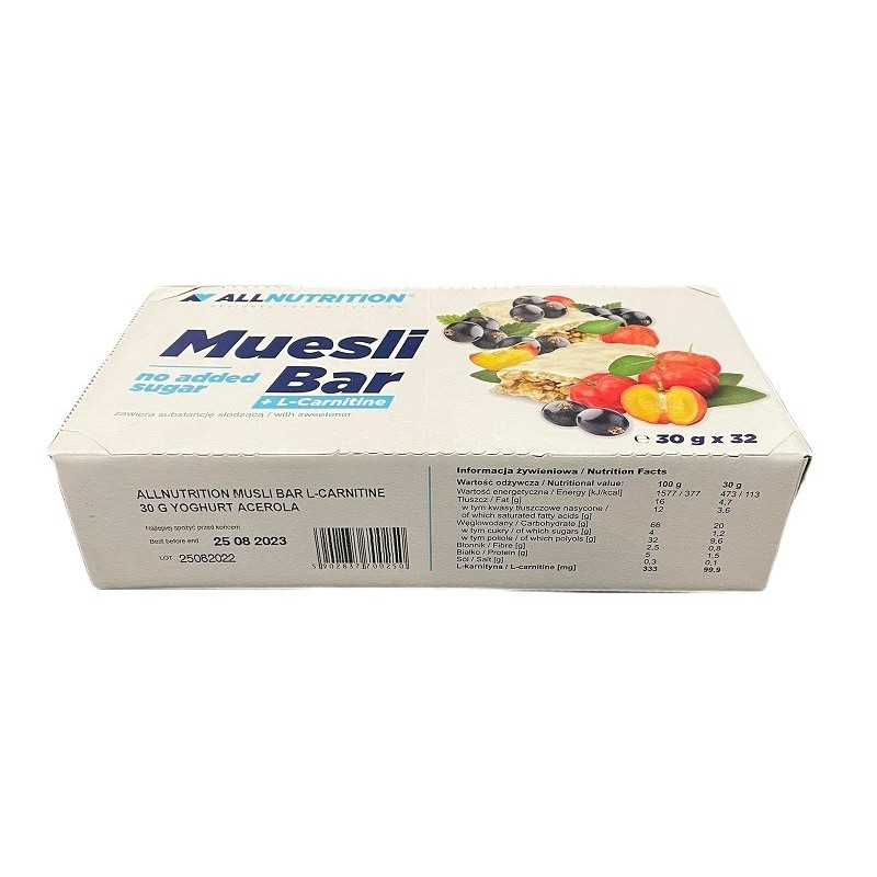Muesli Bar + L-Carnitine Yoghurt & Acerola 32 bars Allnutrition