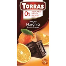 czekolada gorzka z pomarańczą bez cukru 75g torras