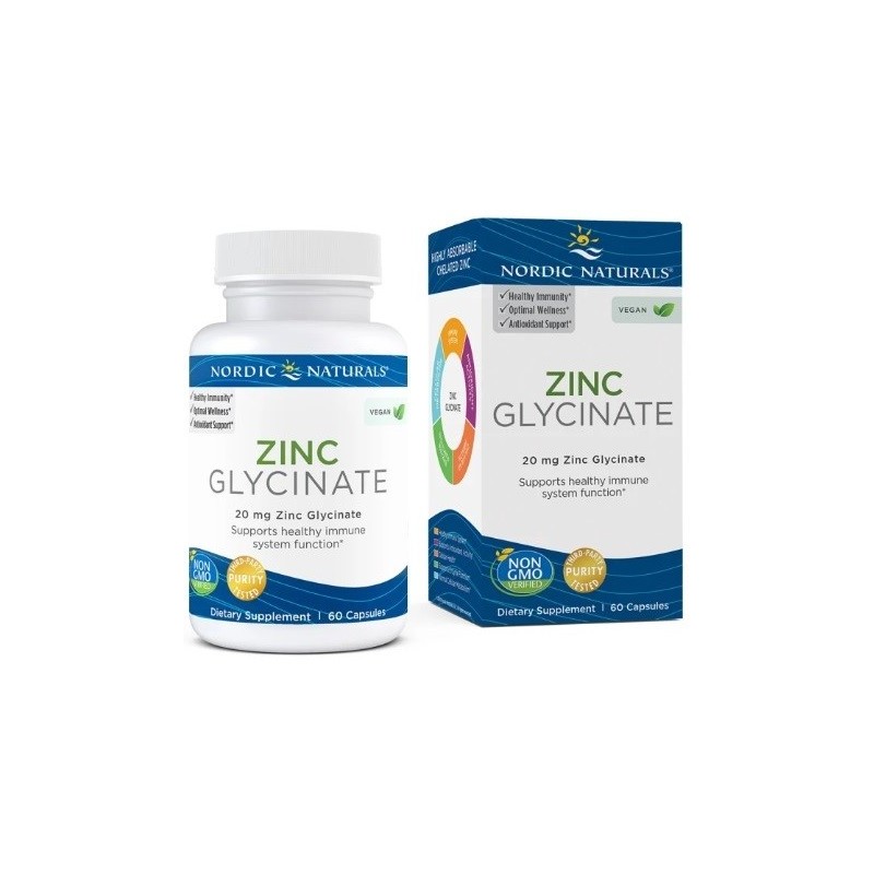 Zinc Glycinate 20mg 60 caps Nordic Naturals