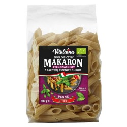 Makaron Semolinowy Razowy Penne BIO 500g Vitaliana