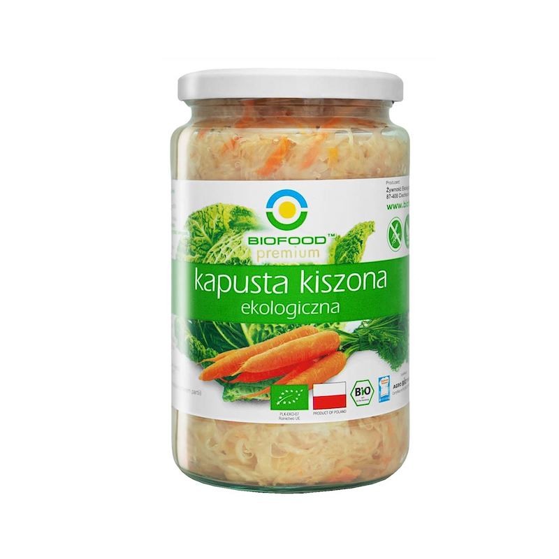 Kapusta Kiszona z Marchewką Bezglutenowa BIO 700g (500g) Biofood