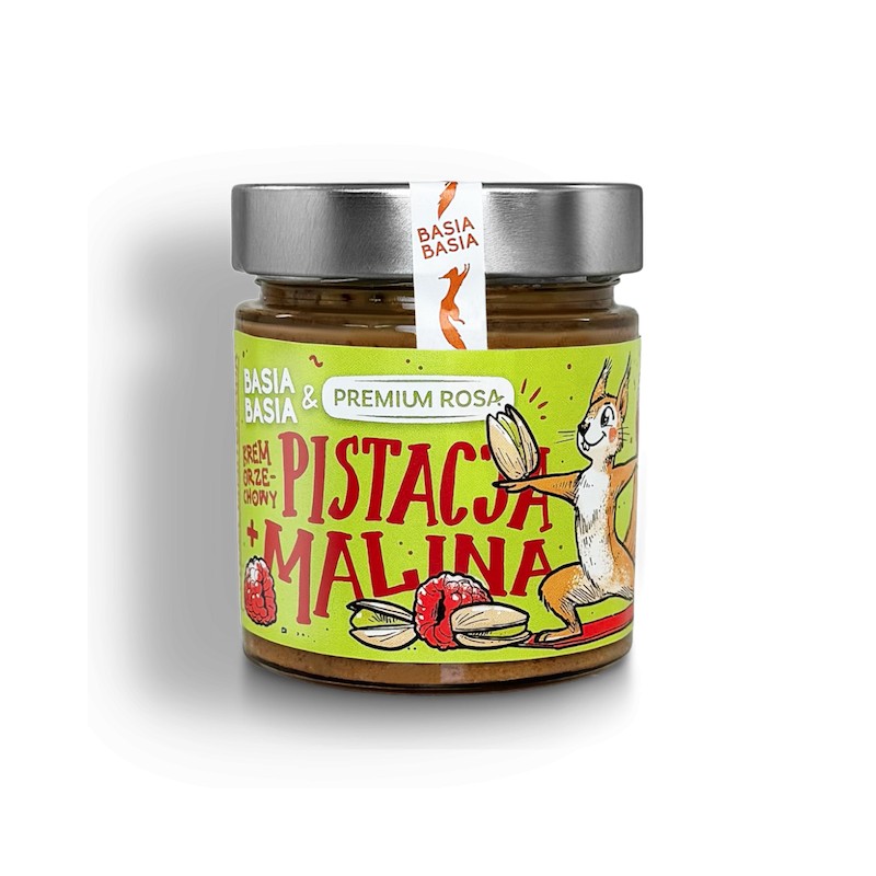 Krem Orzechowy z Pistacji i Malin 195g Basia Basia & Premium Rosa
