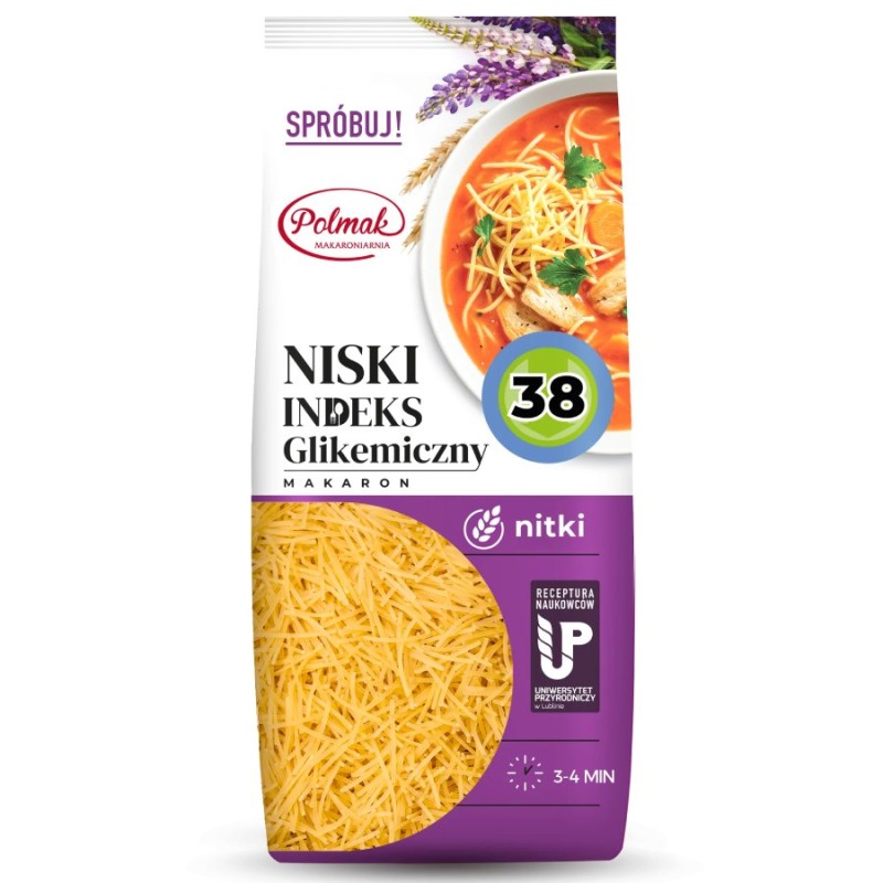 Makaron Niski Indeks Glikemiczny Nitki 250g Polmak