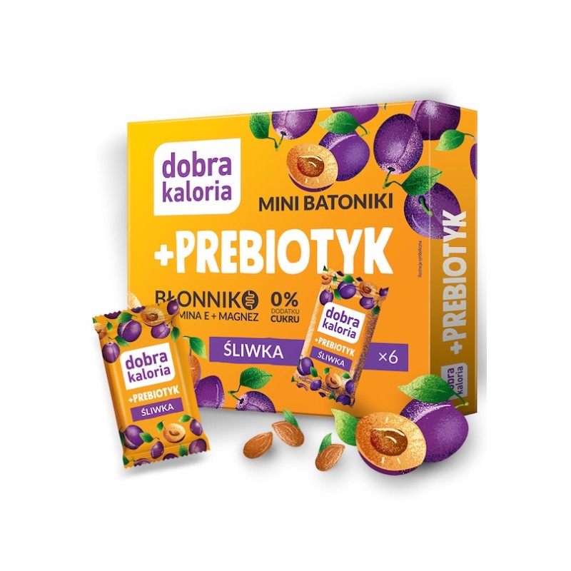 Mini Batoniki Prebiotyk Błonnik Witamina E+ Magnez Bez Dodatku Cukru 102g Dobra Kaloria