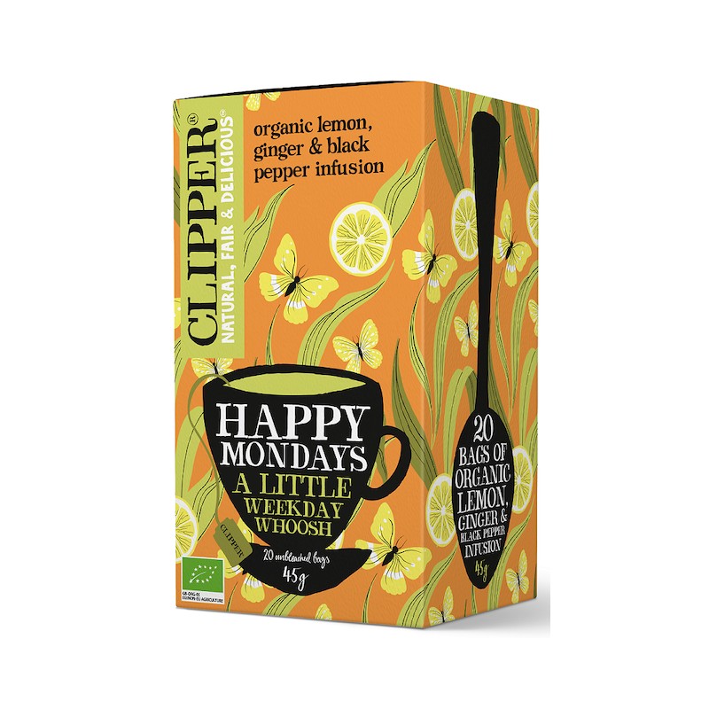 Herbatka Cytrynowa z Imbirem i Czarnym Pieprzem HAPPY MONDAYS BIO (20 x 2,25g) 45g Clipper