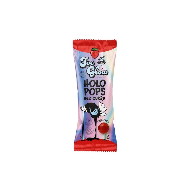 Strawberry Lollipop With Vitamins, No Sugar 8g Joe Glow