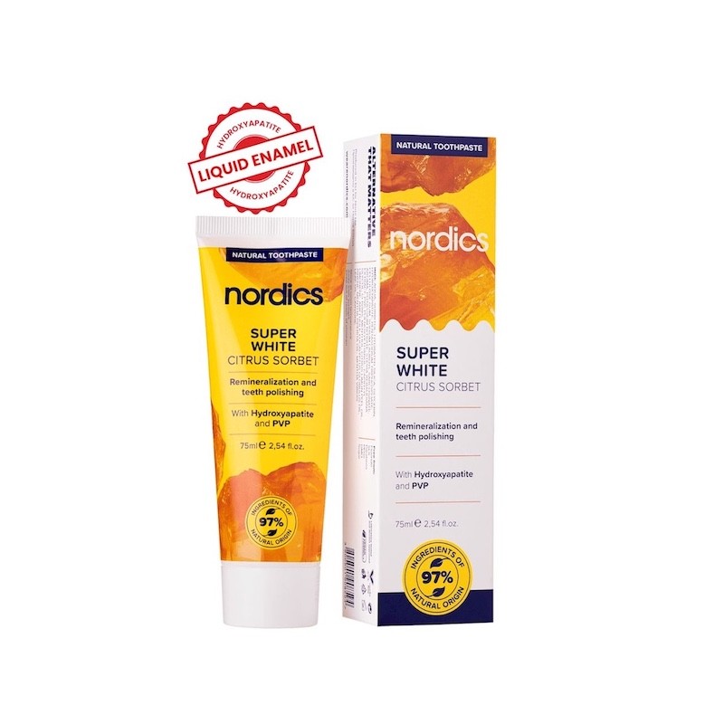 Super White Citrus Sorbet Fluoride Free 75ml Nordics