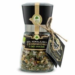 Sól Himalajska w Młynku z BIO Ziołami Czosnkowa 140g Dary Natury