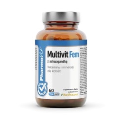 Multiwitamina Multiwit Fem z Ashwagandhą Dla Kobiet Bezglutenowa 60 Kapsułek Pharmovit (Clean Label)