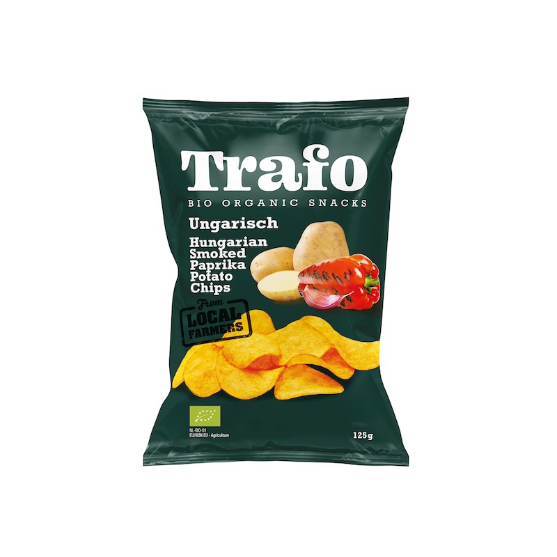 Organic Potato Chips Smoked Paprika 125g Trafo