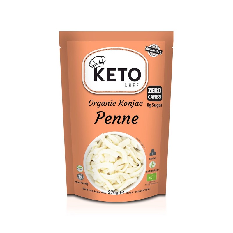 Makaron Konjac Penne Bezglutenowy BIO 270g (200g) Keto Chef (Better Than Foods)