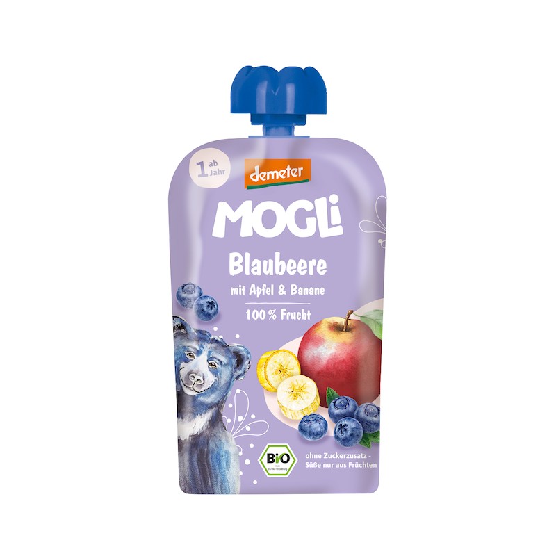 Mus Jabłko - Banan - Borówka Bez Dodatku Cukrów Od 1 Roku Demeter BIO 100g Mogli