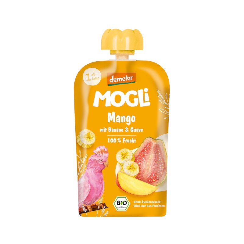 Mus Banan - Guawa - Mango Bez Dodatku Cukrów Od 1 Roku Demeter BIO 100 Mogli