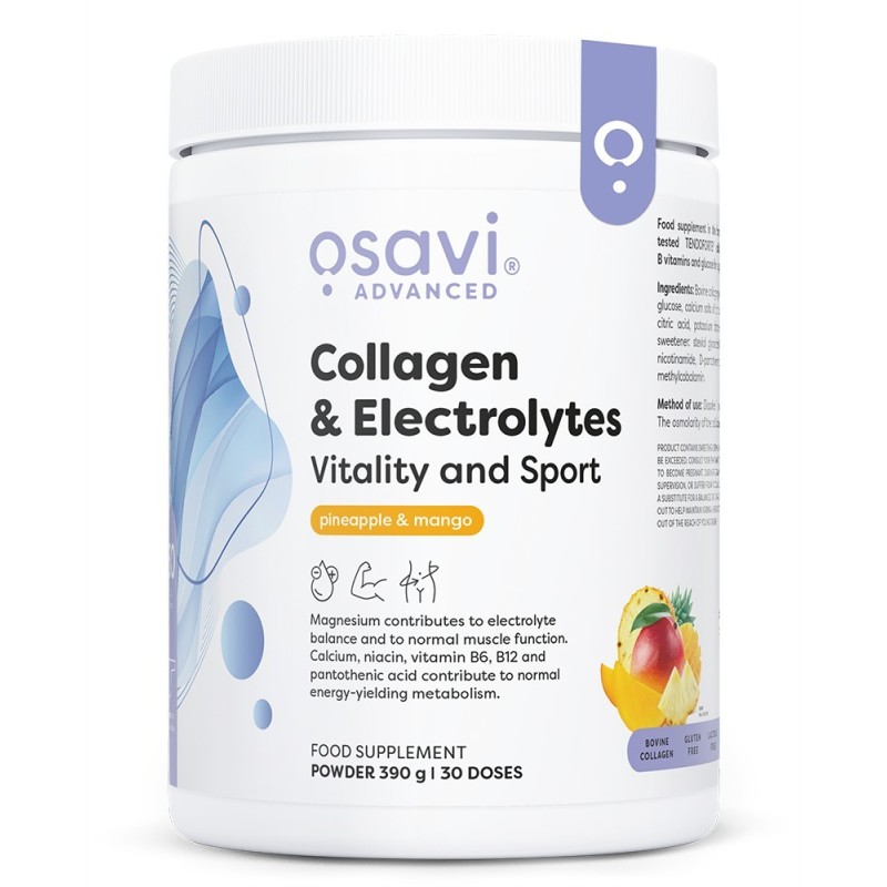 Collagen & Electrolytes Vitality and Sport Pineapple & Mango 390g Osavi