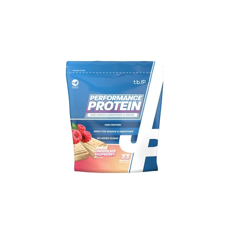 Performance Protein White Chocolate Raspberry 1000g Trained by JP