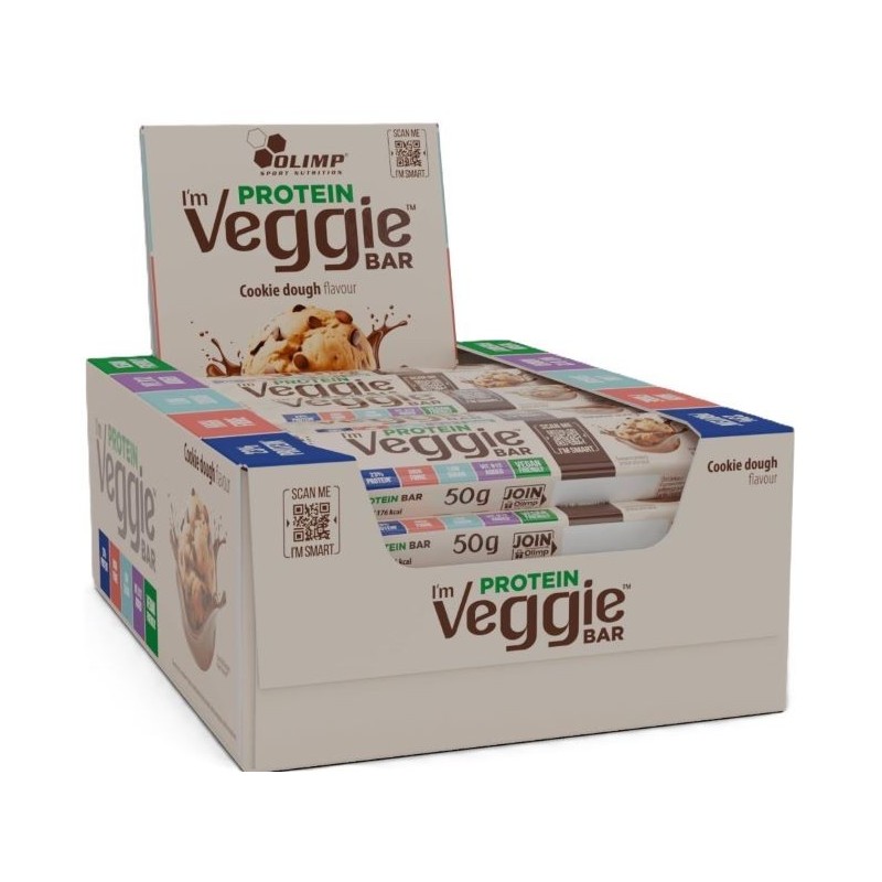 Wegański Baton Proteinowy Smak Cookie Dough 25x50g Olimp Nutrition