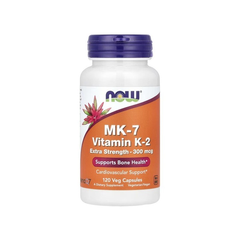 MK-7 Vitamin K-2 300mcg Extra Strength 120 vcaps NOW Foods