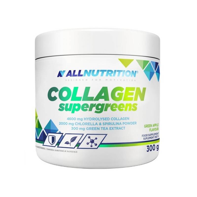 Collagen Supergreens Green Apple 300g Allnutrition