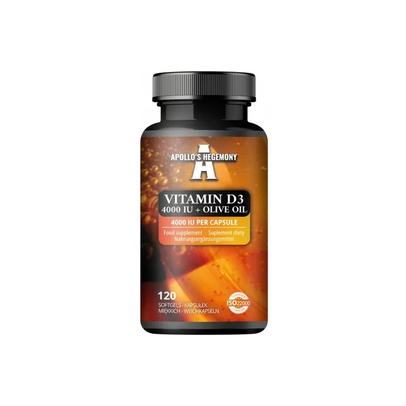 Witamina D3 4000IU + Oliwa z Oliwek 120 kapsułek miękkich Apollo's Hegemony