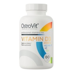 Vitamin D3 2000IU + K2 MK-7 + C + Zn 60 caps OstroVit
