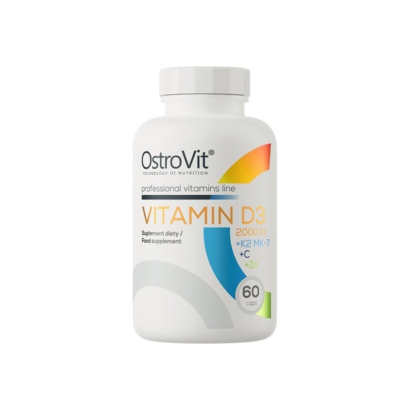 Vitamin D3 2000IU + K2 MK-7 + C + Zn 60 caps OstroVit