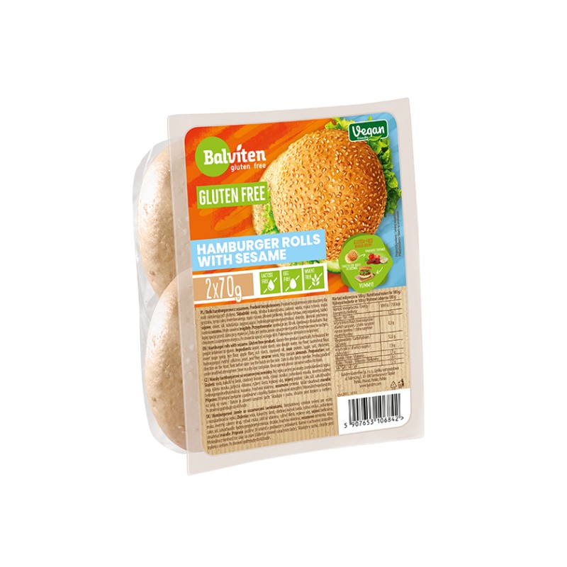 Bułki Do Hamburgerów z Sezamem Bezglutenowe (2 szt.) 140g Balviten