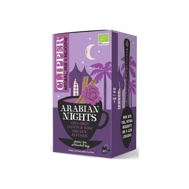 Organic Rose Tea With Cinnamon & Cloves Arabian Nights 40g Clipper