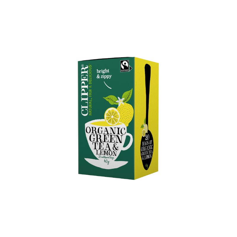 Organic Green Tea With Lemon 40g Clipper