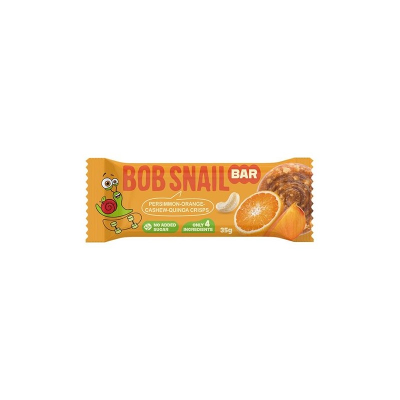 Persimmon, Orange, Cashew Bar with Quinoa Crisps 35g Bob Snail, no sugar added