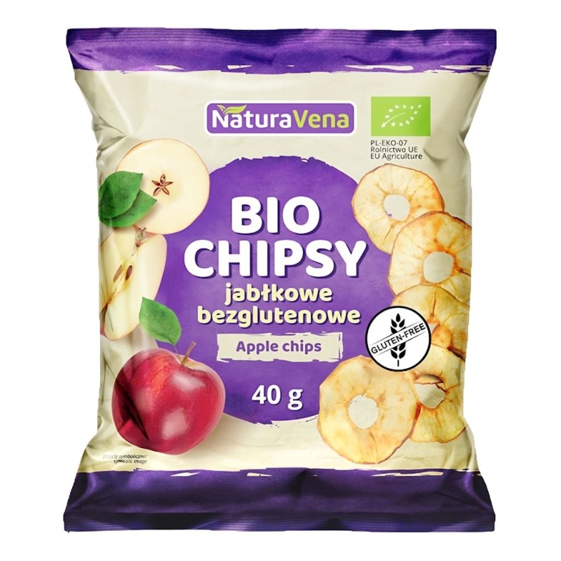 Chipsy Jabłkowe Bezglutenowe BIO 40g NaturaVena