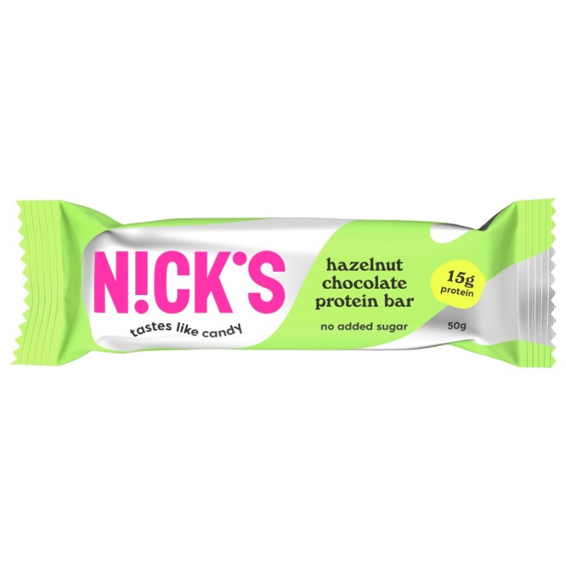Baton Proteinowy z Kremem z Orzechów Laskowych w Mlecznej Czekoladzie 50g NICK'S