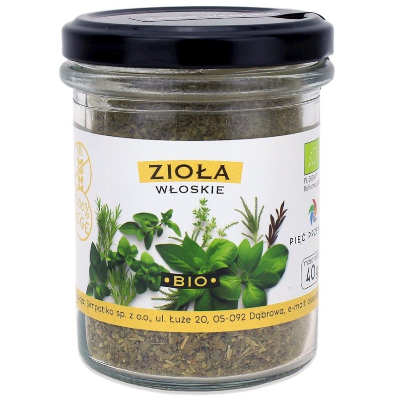 Zioła Włoskie Bezglutenowe BIO 40g Pięć Przemian