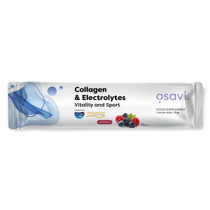 Kolagen z Elektrolitami Witalność i Sport Smak Leśne Owoce 13g (1 porcja) Osavi