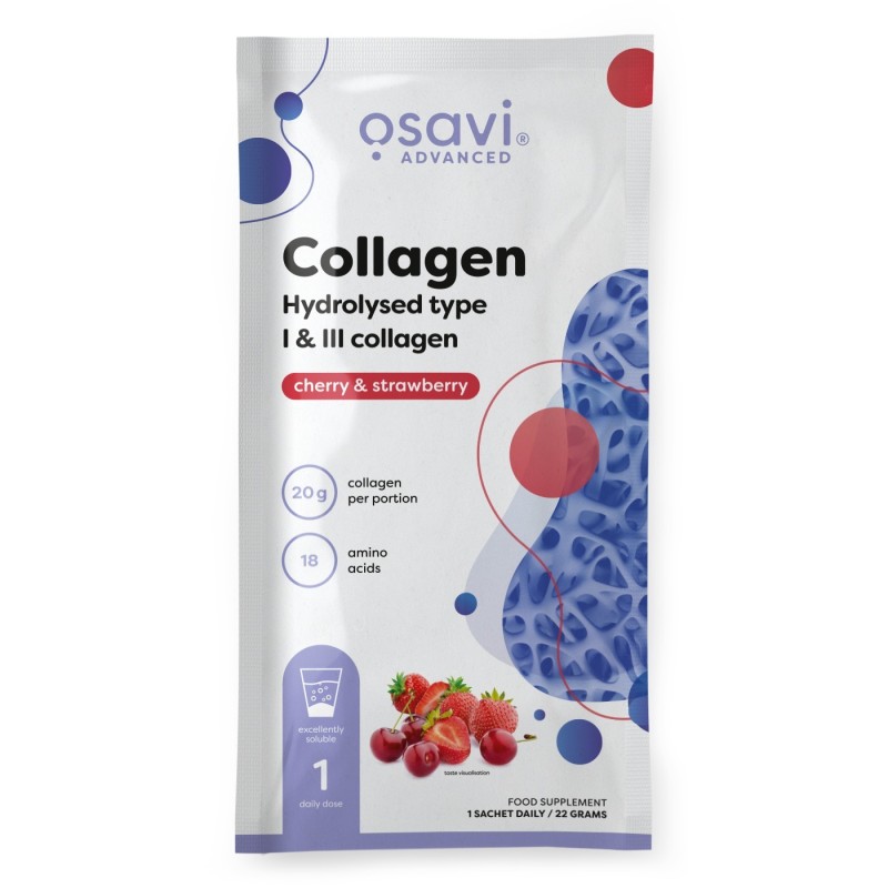 Collagen Hydrolysed Type I & III Cherry & Strawberry 22g (1 serving) Osavi