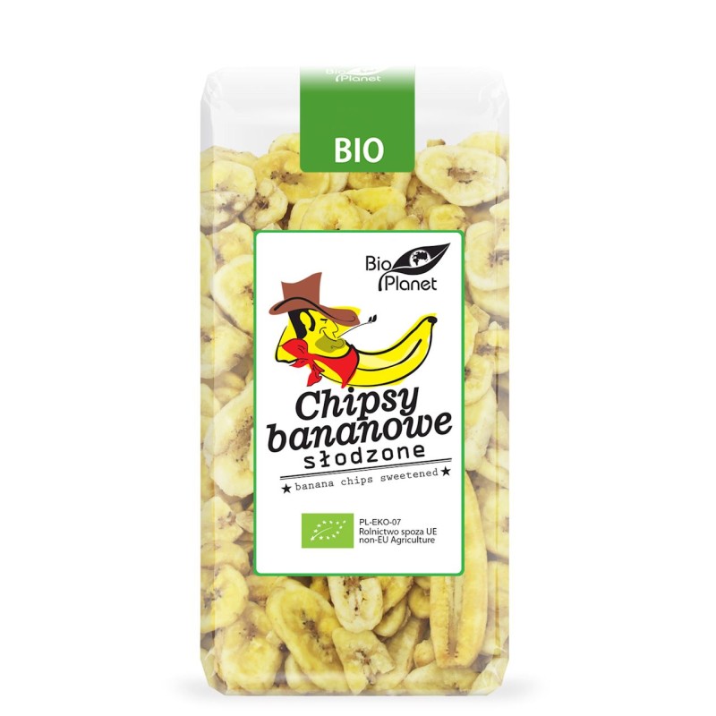 Chipsy Bananowe Słodzone BIO 150g Bio Planet