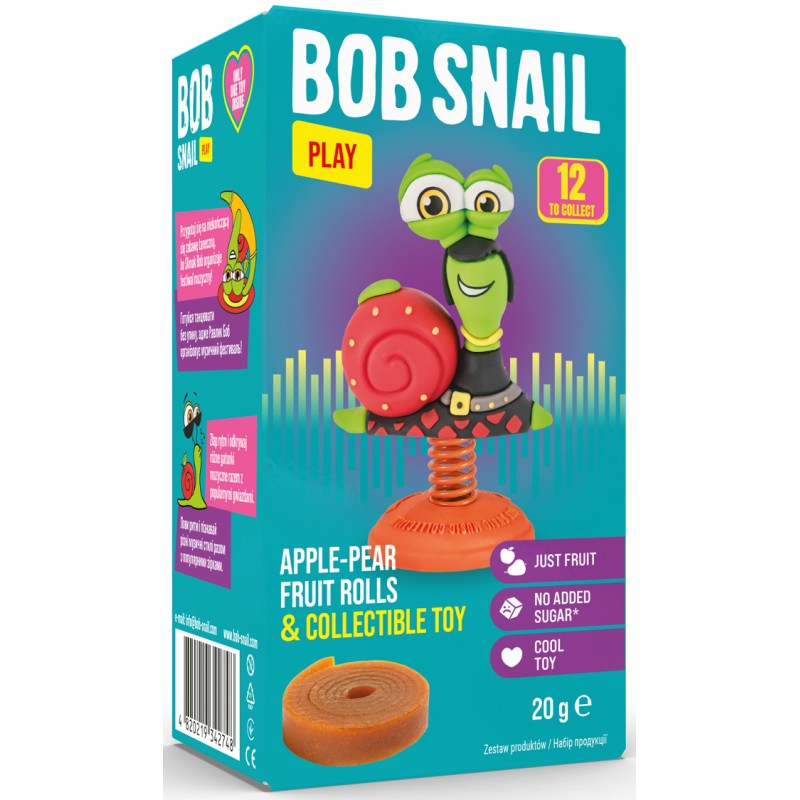 Snack Eat & Play Apple & Pear With Toy 20g Bob Snail|4ecoshop