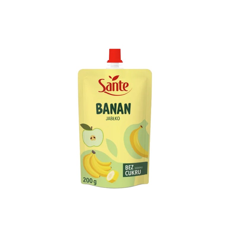 Mus Banan Jabłko 100% Bez Cukru 200g Sante