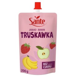 Mus Banan Jabłko Truskawka 100% Bez Cukru 200g Sante