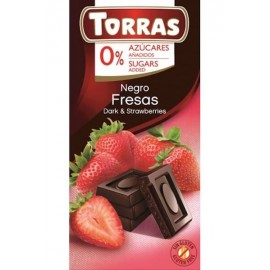 DARK CHOCOLATE WITH STRAWBERRIES 75G TORRAS